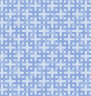 Bilder Datiert 20. Februar 2024: Blauer und weißer abstrakter geometrischer Muster mit Kreuzen und rautenförmiger Struktur