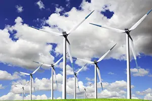 Sustainable Green Energy Source Drucke: Blue wind energy