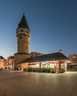Frankfurt Am Main Evening Atmosphere Drucke: Bockenheimer Warte after sunset