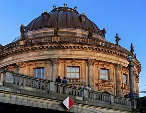 Deserted Museum Building Europe Drucke: The Bode Museum in the light of the evening sun