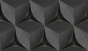 Drucke von Kraftvoll und modern 3D-geometrische Illustration mit dunklen kubischen Formen, die durch goldene Kanten betont werden, was eine luxuriöse und dramatische visuelle Textur schafft Geometrische Formen Drucke: Kraftvoll und modern 3D-geometrische Illustration mit dunklen kubischen Formen