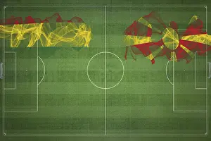 Nordmazedonien Drucke: Bolivien gegen Nordmazedonien Fußballspiel