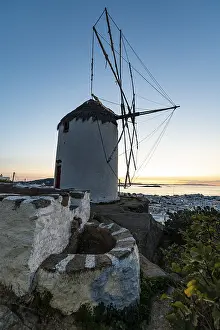 Aegean Sea Island Drucke: Boni's Windmill at sunset