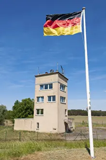Elbe River Scenery Drucke: Former border tower of the GDR