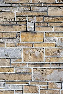 Deserted House Exterior View Drucke: Bordered bricks, house facade, background image
