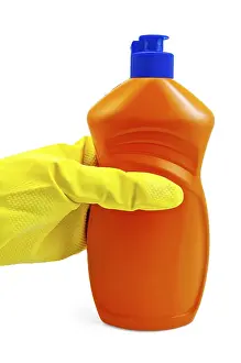 Cleanliness And Hygiene Products Drucke: A bottle of orange with a detergent