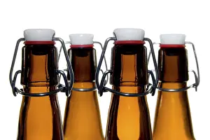 Alcoholic Beverage Photography Drucke: Four bottles of beer