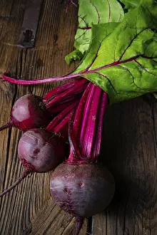 Vegetable Photography Drucke: Botwina, Rustic Young Beetroot