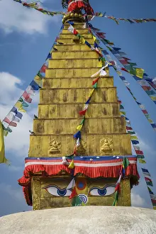 Boudhanath Stupa Drucke: Boudhanath Stupa with prayer flags