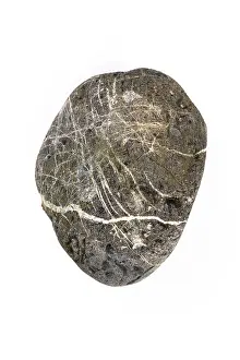 Studio Shot Rock Drucke: Boulder, stone, cropped, white background