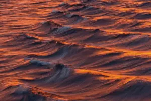 Svalbard Archipelago Water Surface Drucke: Bow waves in the evening light