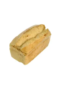 Studio Shot Of Bread Drucke: Box bread, cropped, studio shot against white background