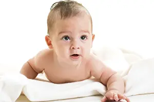 Bright Light Colored Background Drucke: Boy isolated on white background