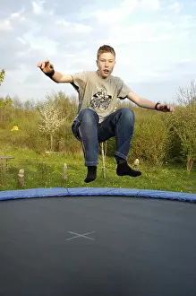 Trampoline Games Drucke: Boy on a trampoline