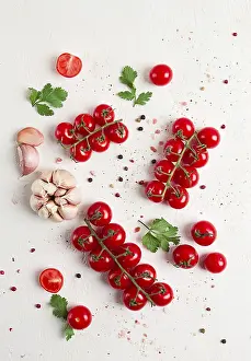 Mini Cherry Tomatoes Drucke: Branch with mini cherry tomatoes