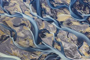 Northern Europe River Landscapes Drucke: Branching course of a glacial river