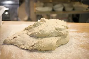 Freshness Of Baked Goods Drucke: Bread dough in a bakery