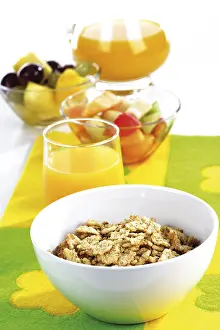 Orange Juice Nutrition Drucke: Breakfast muesli