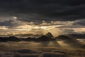 Bregenzerwald Mountains Drucke: Bregenzerwald mountains with clouds below