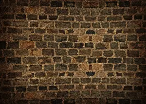 Abandoned Brick Walls Drucke: Brick wall background