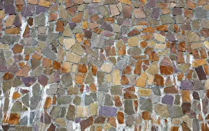Full Frame Stone Wall Image Drucke: Bricked stone wall, background