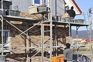 Residential Building Facade Drucke: Bricklaying, clinker brick work