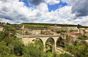 Drucke von Brücke über dem Cesse, Minerve, Region Okzitanien, Département Hérault, Languedoc-Roussillon, Frankreich Herault Drucke: Brücke über die Cesse, Minerve