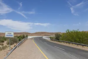 Dry Riverbed Landscape Photography Drucke: Bridge over the Fish River, Fish River, Namibia