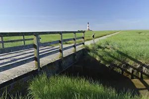 Westerheversand Lighthouse Drucke: Bridge at Westerheversand lighthouse