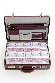 Briefcase Full Of Money Drucke: Briefcase full of banknotes