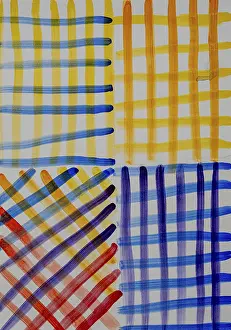 Expressionismus Drucke: Bunte und lebhafte Gittermuster, die mit Farbe gefüllt sind, füllen den Leinwand.