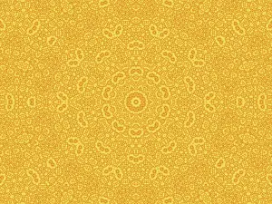 Abstract Artwork Drucke: Bright yellow background with abstract radial pattern