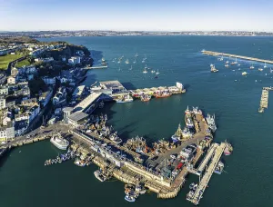 Northern Europe Aerial Landscape Drucke: Brixham Harbour from a drone, Devon