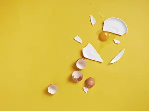Empty Symbolic Picture Drucke: Broken egg plate error concept 404