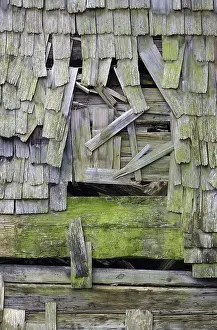 Deserted Homes Drucke: Broken shingles on a house