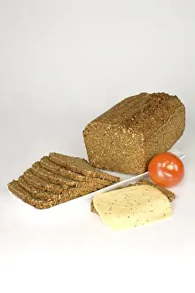 Studio Shot Of Breads Drucke: Brown bread, mixed bread, wholemeal bread