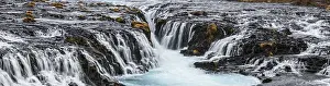 Icelandic Landscapes From Above Drucke: Bruarfoss Waterfall in winter