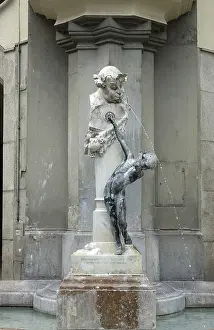 Upper Bavarian Landmark Drucke: Brunnen in Munich