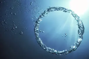 Underwater Ring Drucke: Bubble Ring Underwater ascends towards the Sun