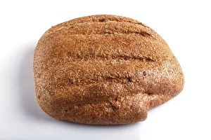 Freshly Baked Bread Drucke: Buckwheat bread isolated on white background