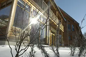 Modern Architecture Concept Drucke: A building based on the passive house concept in winter