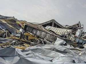 Historic Old Town Drucke: A building destroyed after a fire