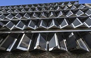 Central Europe Exterior Views Drucke: Building facade with interesting windows in Ulm