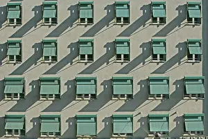 Residential Buildings Drucke: Building facade, shutters on the windows