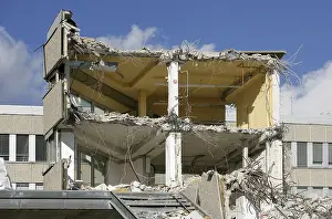 Demolition Site Drucke: Building in the process of being torn down
