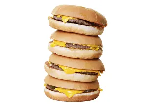 Unhealthy Nutrition Drucke: Burger stack, cut out