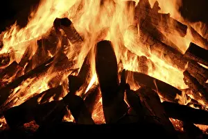 Burning Firewood Drucke: Burning campfire