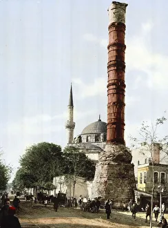 Turkish History Images Drucke: The Burnt Column, Constantinople