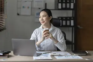Businesswoman Career Development Drucke: Business Documents, Auditor businesswoman searching document legal prepare paperwork and report for analysis TAX time