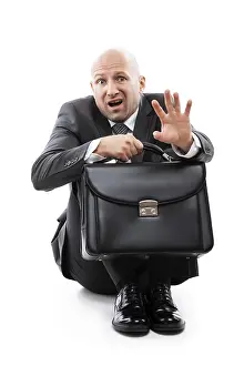 White Background Concept Drucke: Business problems and failure at work concept